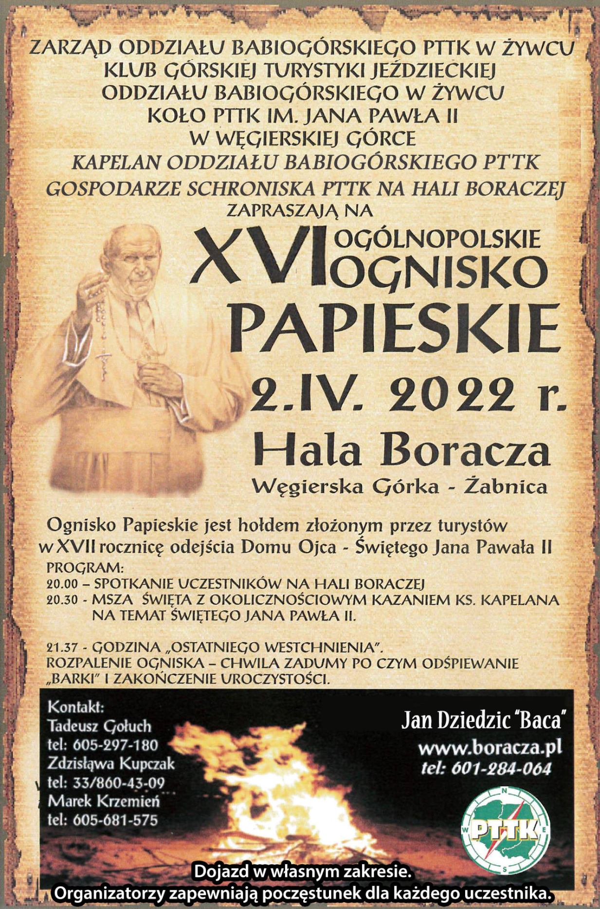 Ognisko Papieskie 2022 zaproszenie